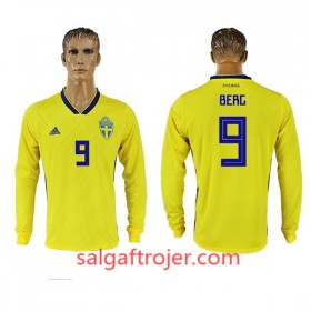 Sverige Fodboldtrøjer Berg 9 Hjemmebanesæt VM 2018 Langærmet